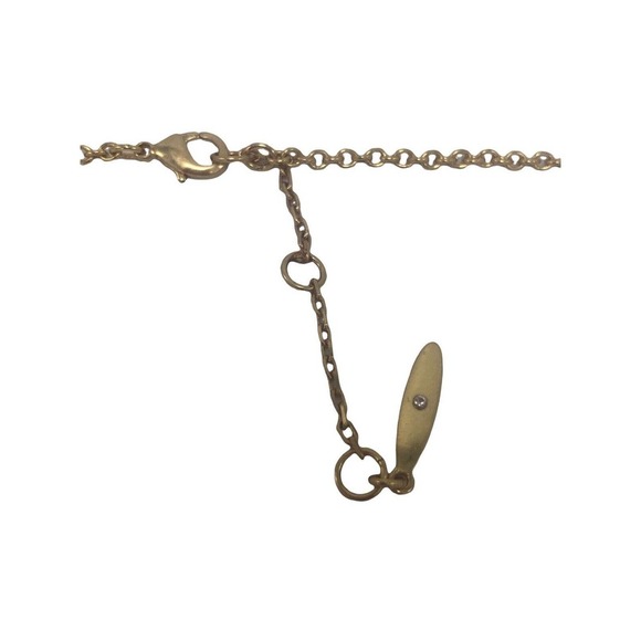 Sole-Society Abalone Long Beaded Rhinestone Gold Tone Fashion Necklace - Picture 6 of 8